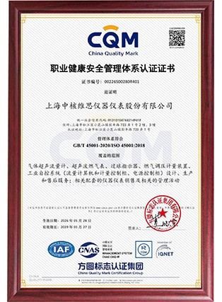 職業(yè)健康安全管理體系認(rèn)證證書(shū)